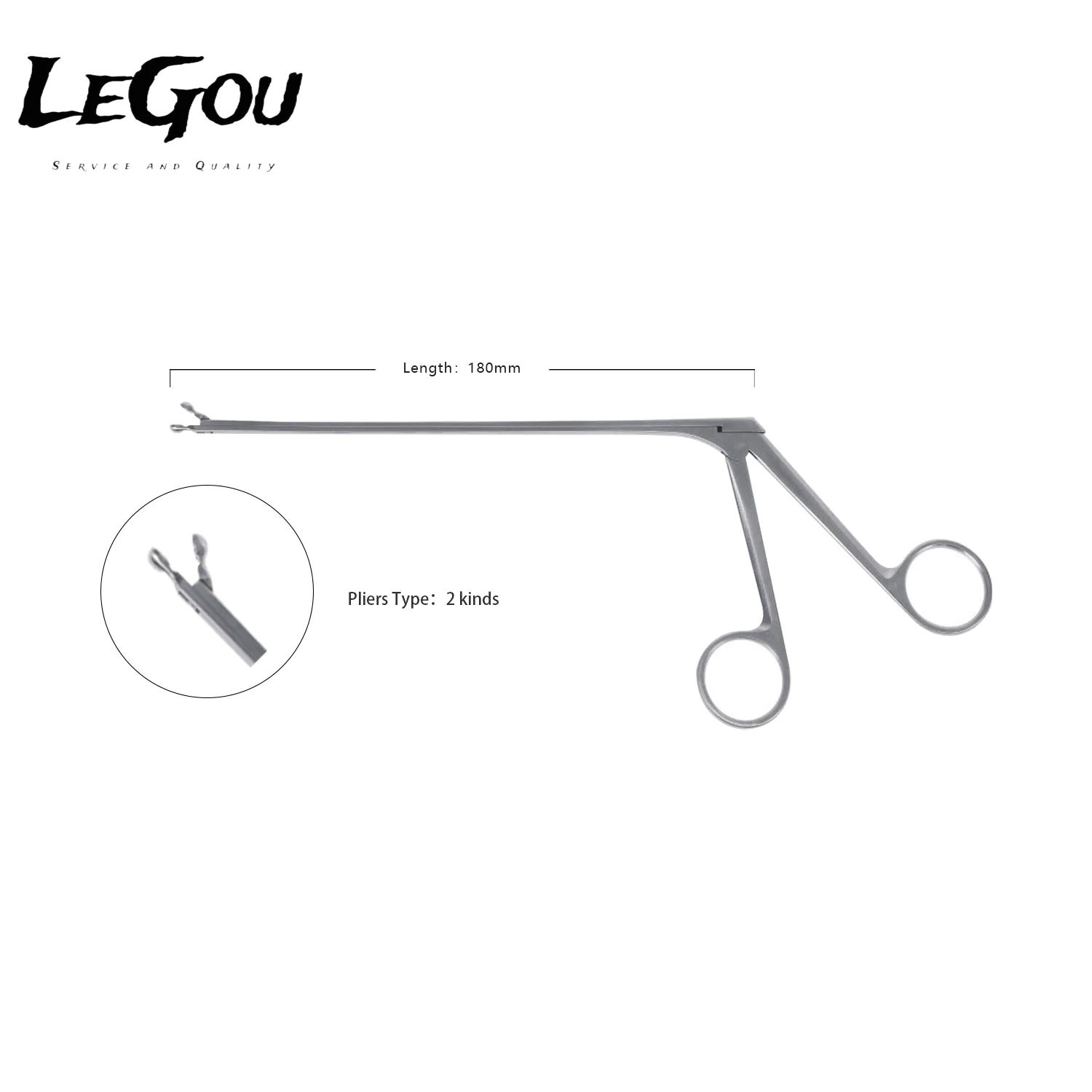 LeGou Professional  ENT Instruments Straight Naso-pharyngeal Biopsy Forceps Stainless Steel Manual Surgical Devices