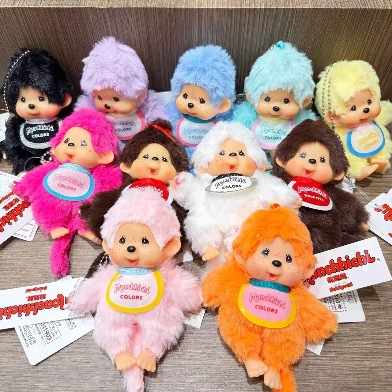 Cute Monchhichi plush Keychain Birthday Party Gift Monchhichi Hanging Pendant for Bags Cartoon Pendant