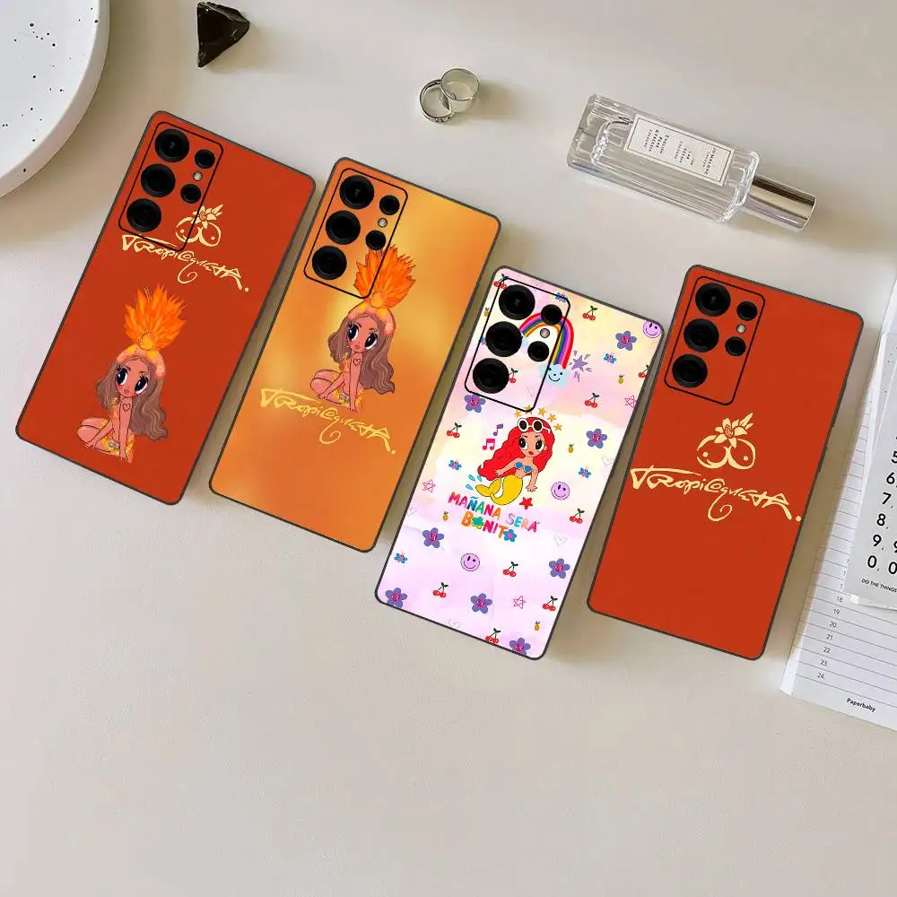 K-karol G Phone Case For Samsung S 24 Fe 25 Ultra Plus 20 Lite 21 30 22 23 24 22 Ultra 5G Fundas