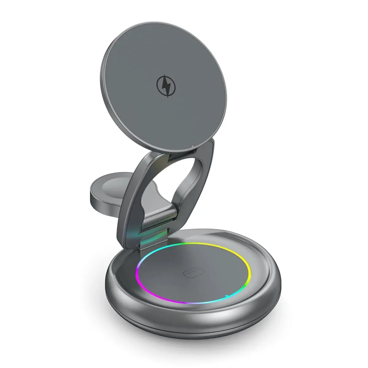 15W Wireless Charger Station for Phone/Smart Watch/Earphone with Magnetic 360° Rotating Foldable 【A74Z Miuai】
