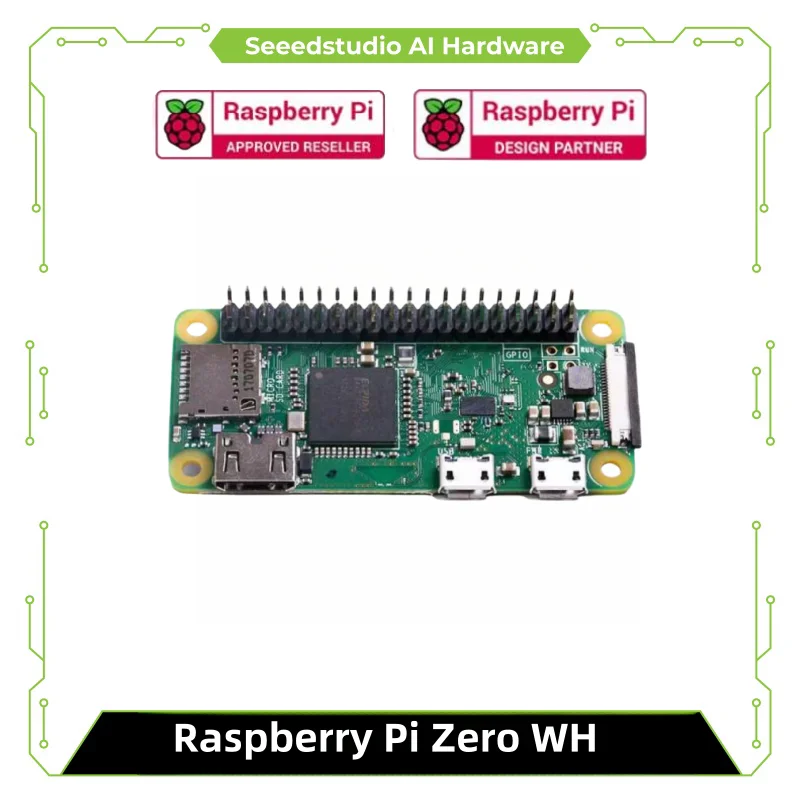 

Raspberry Pi Zero WH, Wi-Fi/Bluetooth 4,1, Bluetooth с низким энергопотреблением, 40-контактный разъем совместимый с шляпой, разъем для камеры CSI, USRT, SPI, I