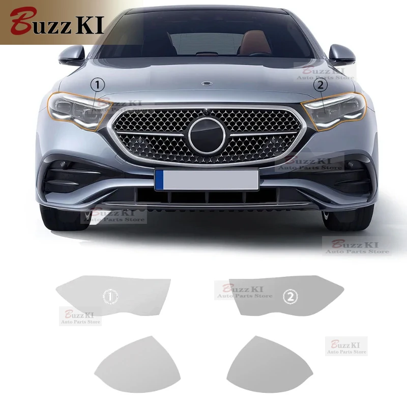 Para Mercedes Benz Clase E W214 2024 2025 TPU película de pilar de ventana transparente Invisible faro retrovisor pegatina de reparación de película de coche