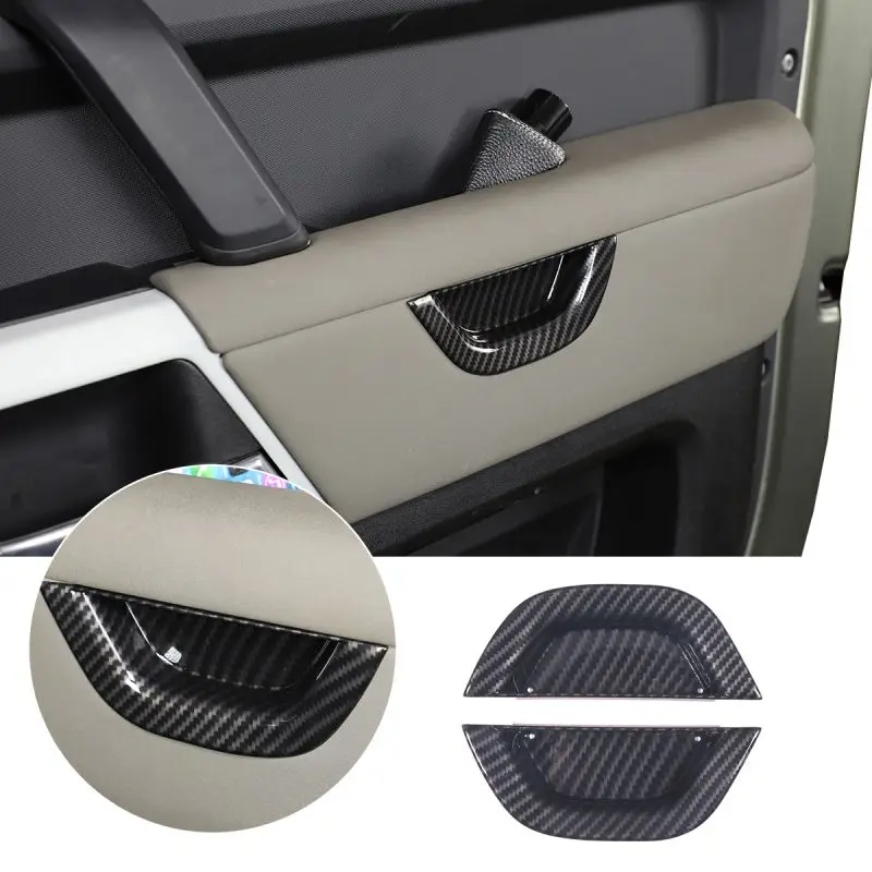 

ABS Carbon Fiber Car Door Panel Handle Side Seal Trim Kit Decorative Cover Accessories For Land Rover Defender 90 110 2020-2023