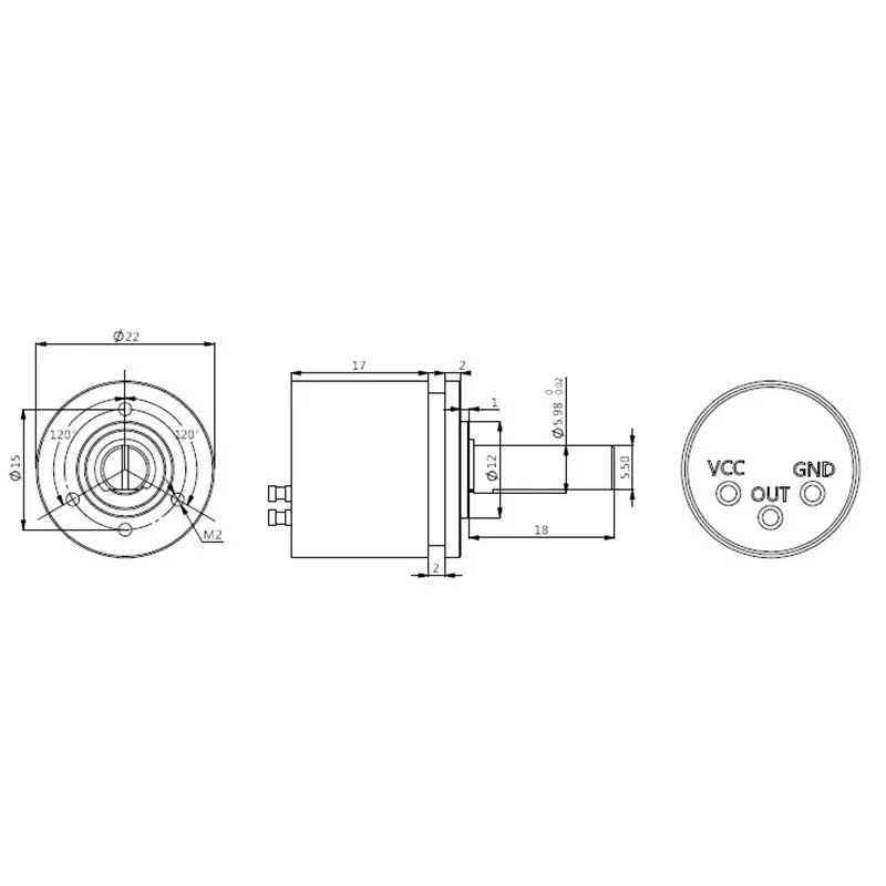Rotary Angular Position Sensor, 0-360 Degree Non-Contact Torque Rotation Encoder