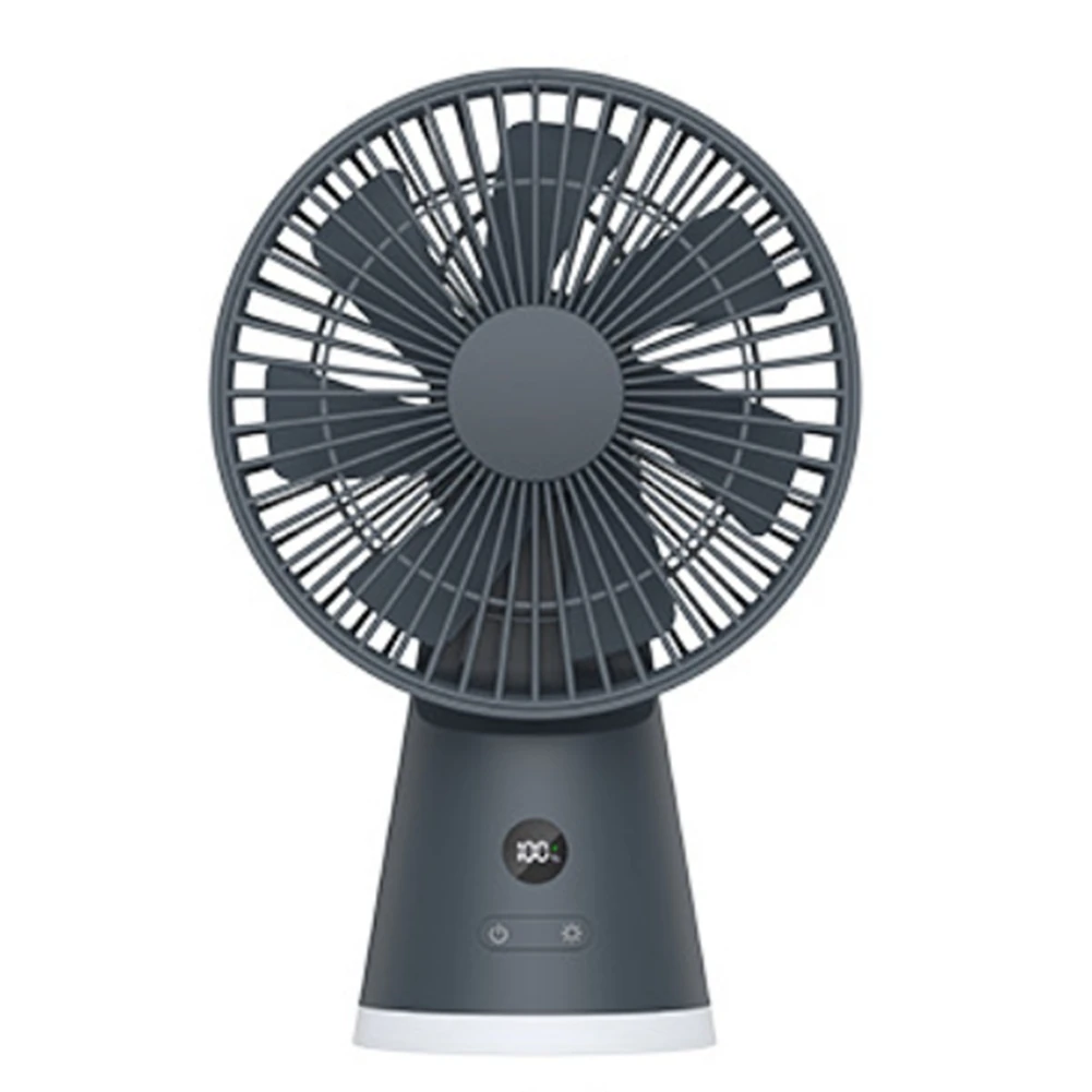 

A04V Портативный настольный вентилятор 3600 мАч Беспроводной охлаждающий вентилятор USB 5-скоростные мини-настольные вентиляторы для домашнего офиса темно-серый
