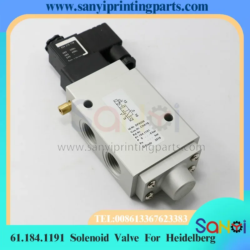 1 Piece Heidelberg Solenoid Valve 61.184.1191 For SM102 CD102 PM52 SM74 Offset Printing Machine