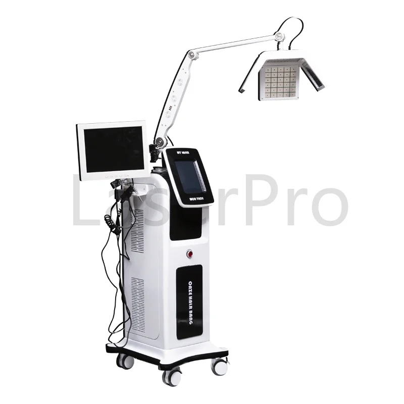 Professional Red Light 650nm Diode Laser Therapy Device Air Cooling Pdt LED Hair Regrowth Growth Hair Loss Treatment Machine