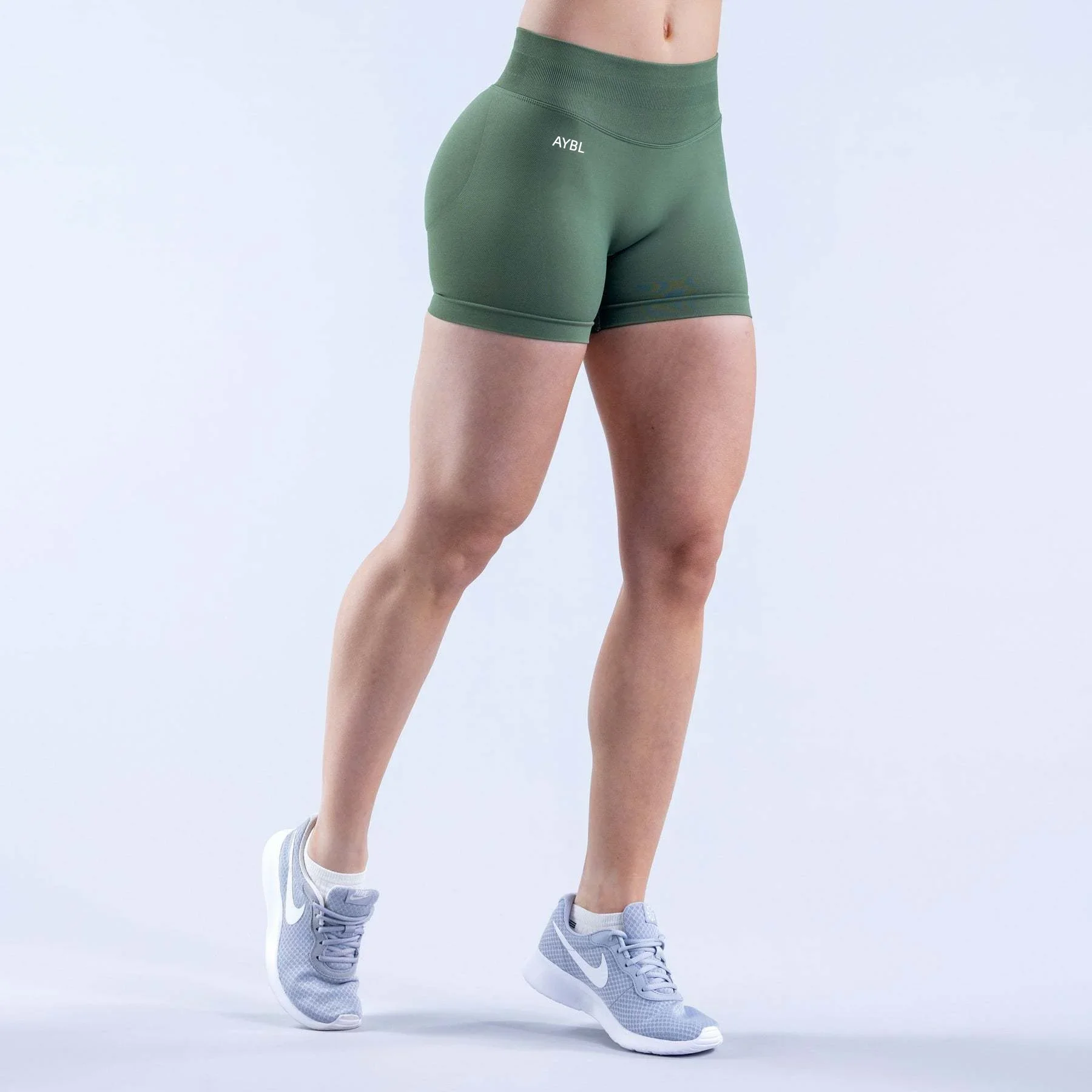 Short De Sport Pour Femme, Sans Couture, Uni, Blanc, Taille Haute, Effet Push-Up, Pour Le Yoga Et La Course à Pied