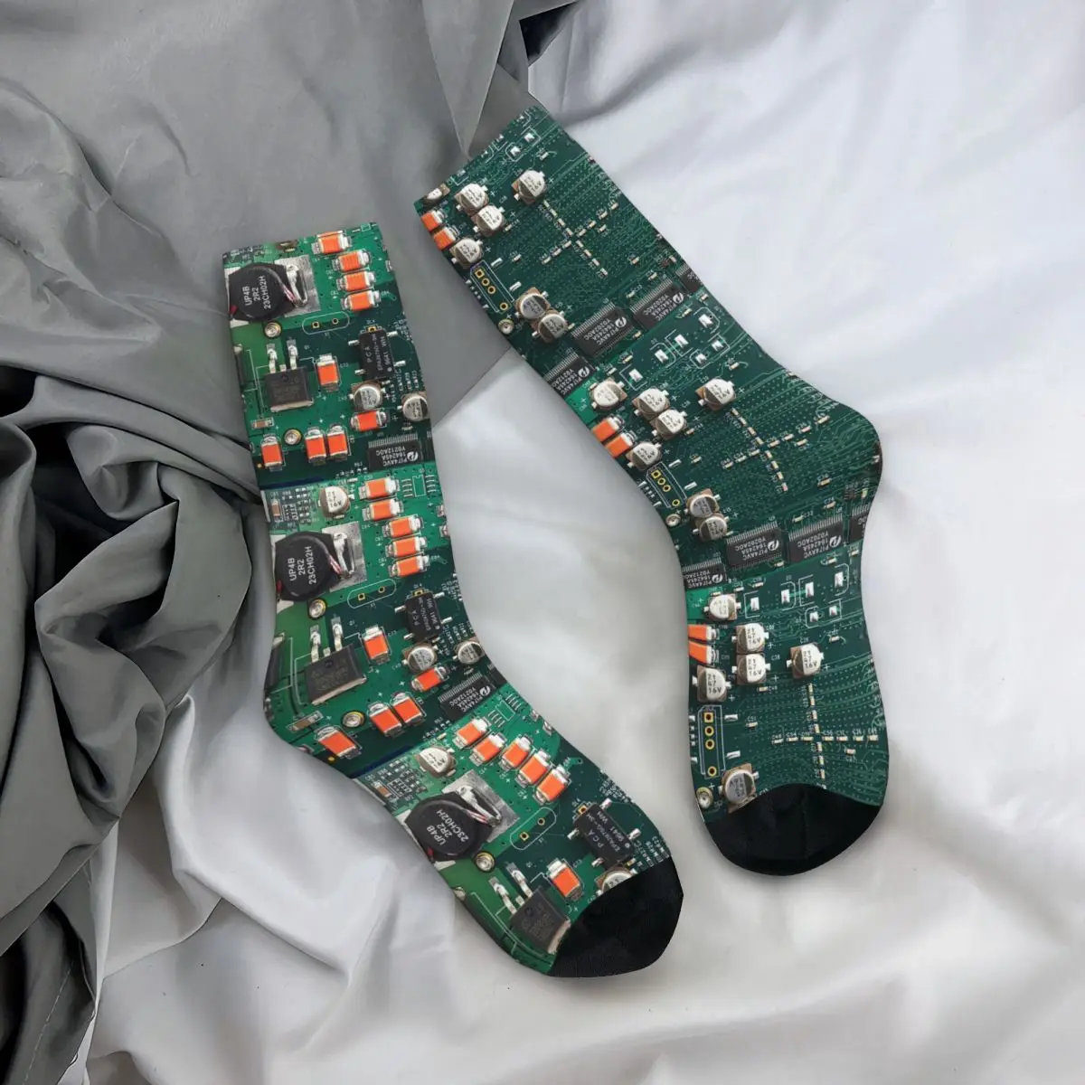 Calcetines de placa de circuito Harajuku para hombre y mujer, medias Súper suaves, calcetines largos para todas las estaciones, accesorios para regalo de cumpleaños