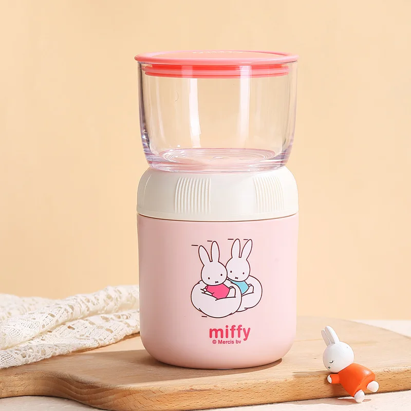 Kubek ze stali nierdzewnej z podwójną ścianką, motyw króliczka Miffy, kawaii, kubek na śniadanie, koktajl mleczny, kubek na owoce, prezent urodzinowy dla dzieci.