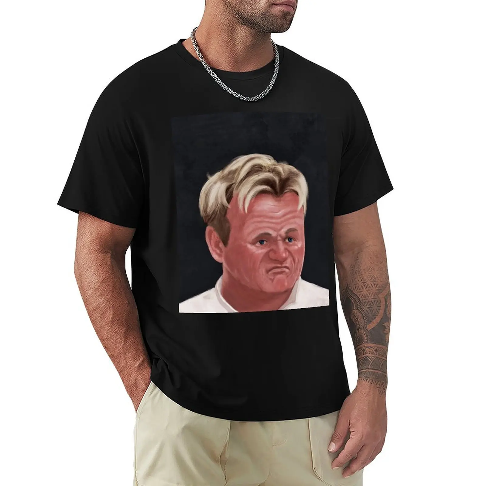 T-shirt Ramsay déçu, basique, couleur unie, manches courtes