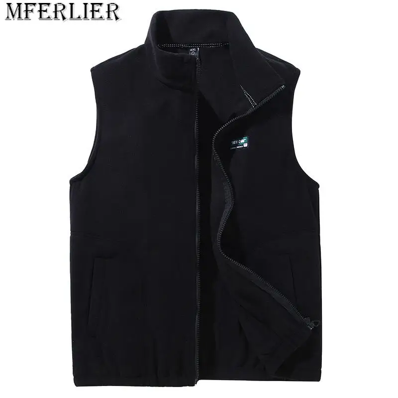 

Autumn winter shaker waistcoat men's sleeveless jacket loose Plus size fleece vest warmth 12XL 11XL 10XL vest for men oversize