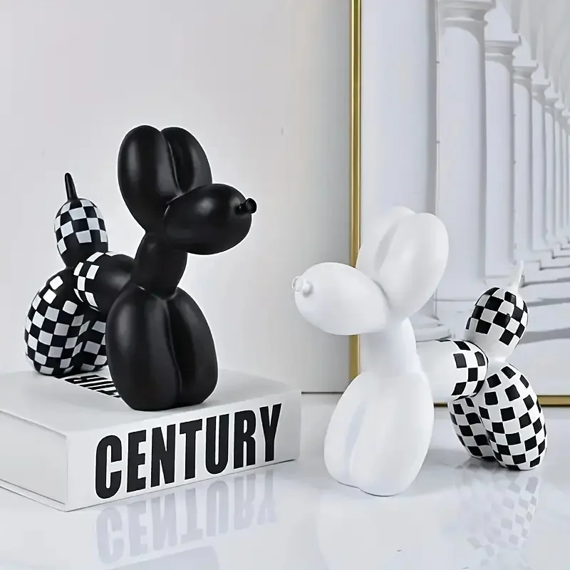 1 Piece Modern Art Black and White Balloon Dog Ornament for Home, Tv Cabinet, Wine Cabinet, Living Room, Entryway, Office Decoration, Valentine's Day, Christmas, Gifts. Perfect for Halloween, Thanksgiving, or Christmas Gifts, Also Suitable as Giveaways, Student Gifts, Birthday Gifts, Holiday Gifts, Classroom Prizes