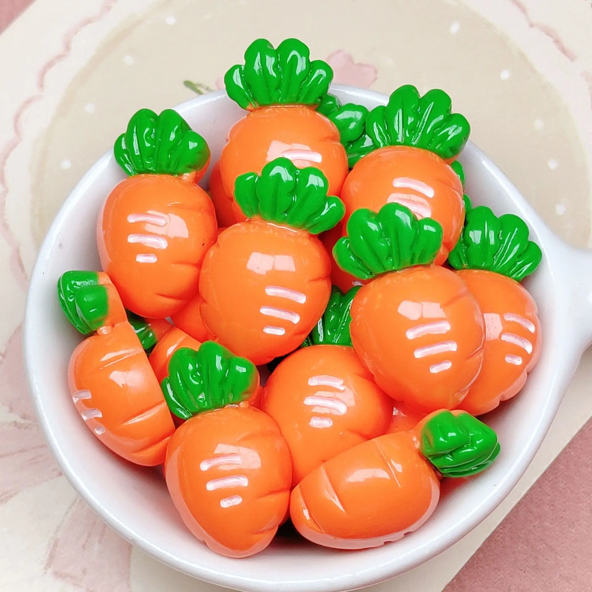 5pcs Kawaii carrot Cartoon Resin Flatback For Jewelry Making Diy Crafts Materials Scrapbooking Embellishments