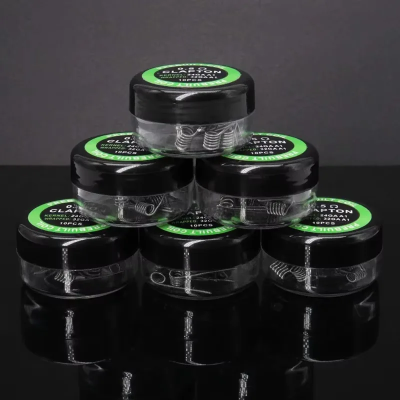 10 pçs/caixa torcido fundido colmeia clapton bobinas pré-construídas envoltório alienígena mix torcido quad tigre aquecimento 0.5ohm bobina para tanque rta rda rdta