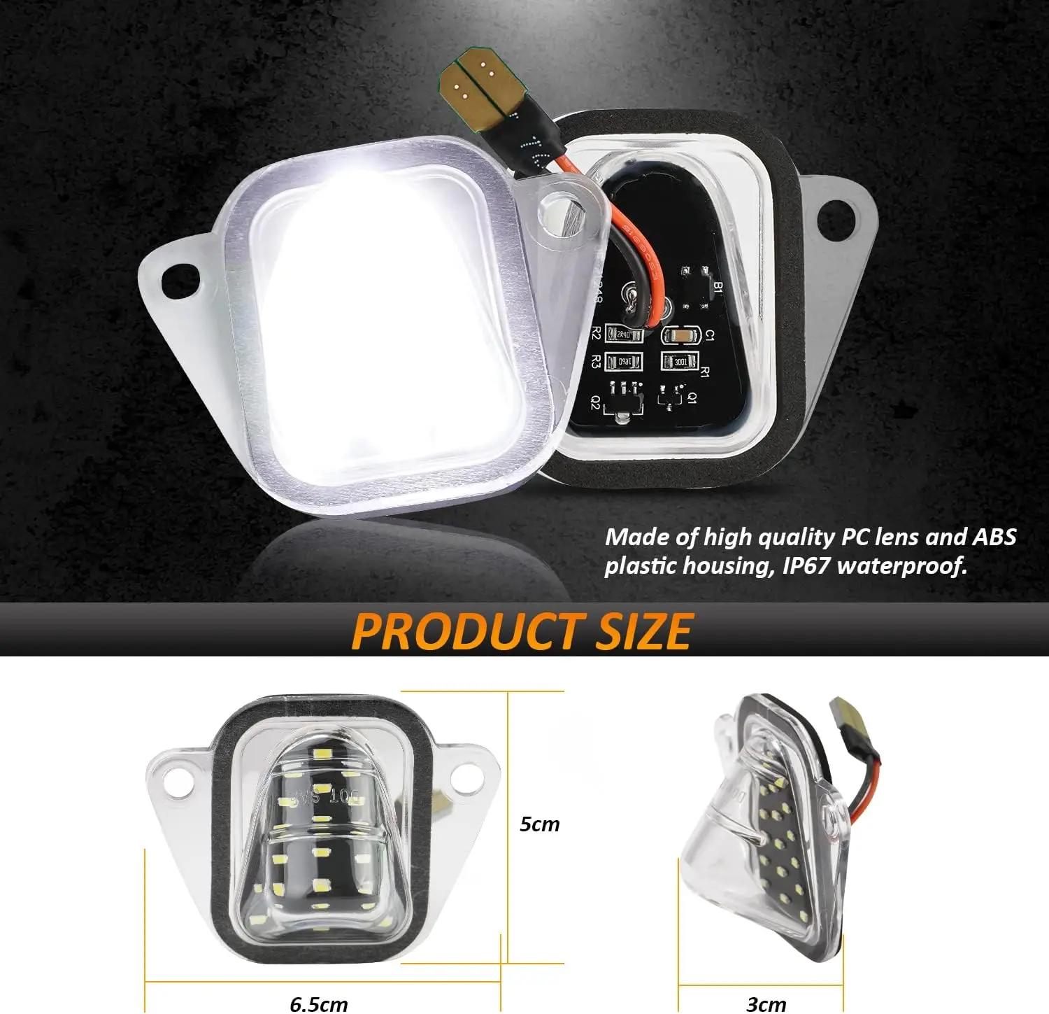 2Pcs For Chevrolet Suburban Tahoe GMC Yukon XL LED Number License Plate Lights Lamps Cadillac Escalade 07-14 Canbus OEM#25778786