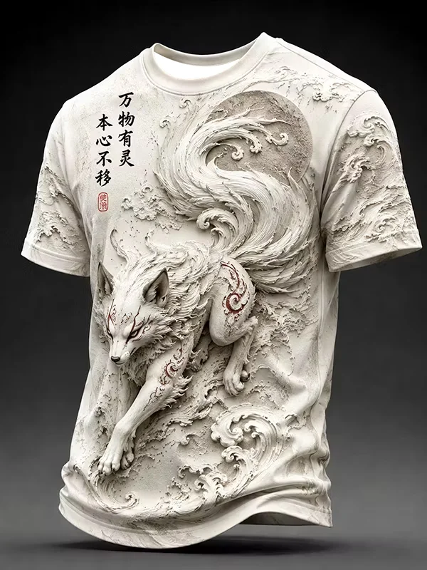 2027 Summer New Style Men's Japanese Samurai Dragon Style Sport Shirt 3D Printed Sport Dri-fit Family Version Casual T-Shirt Top