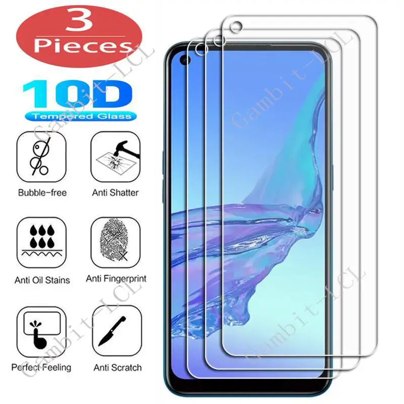 3Pcs Tempered Glass For OPPO A32 A33 A35 A36 A52 A53 A53s 4G A54 A54s A55 A56 5G A57 A74 A76 A72 A73 Screen Protector Cover Film