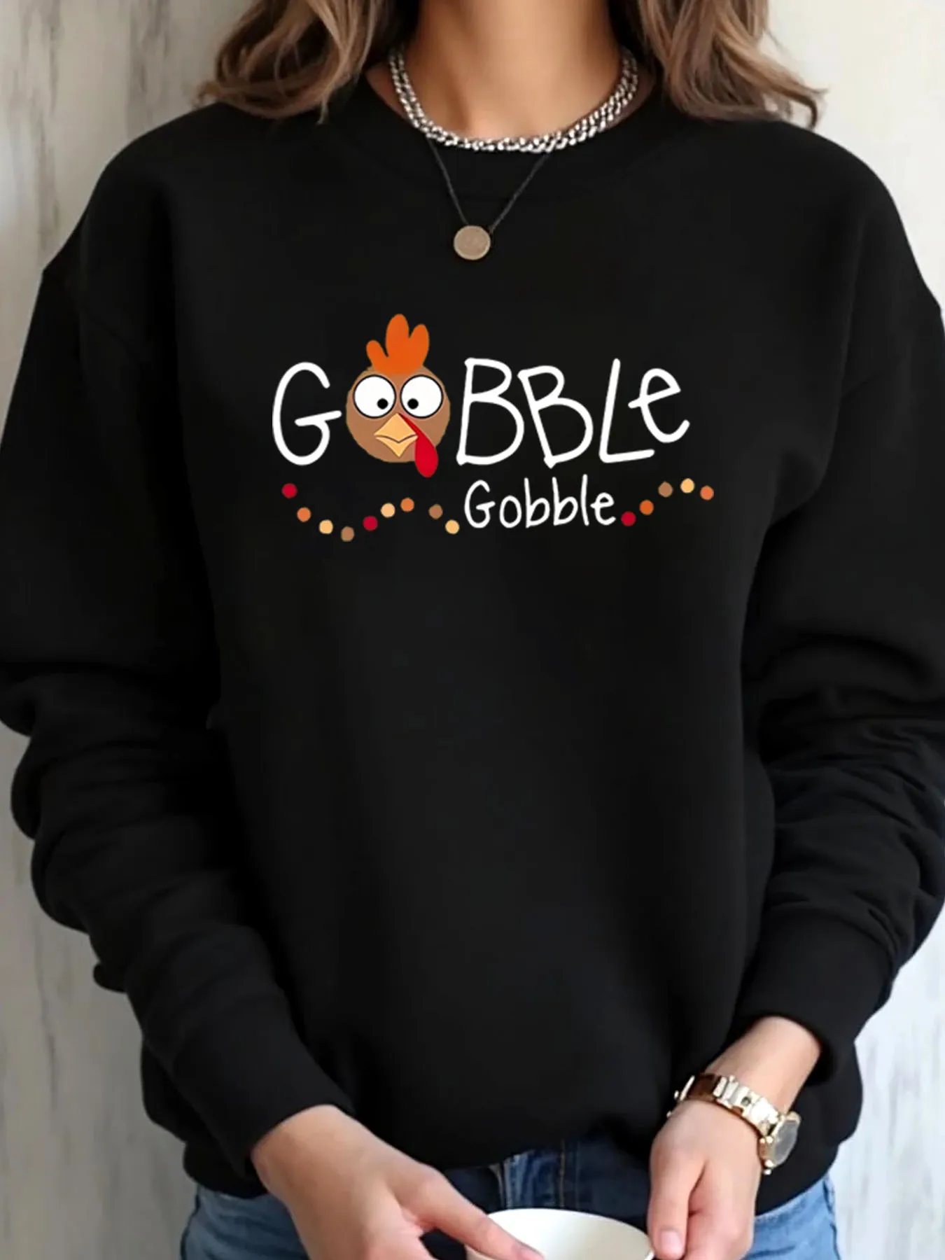 

Женская толстовка больших размеров на День Благодарения, Турция, гоббл, повседневная одежда с принтом для праздничной вечеринки