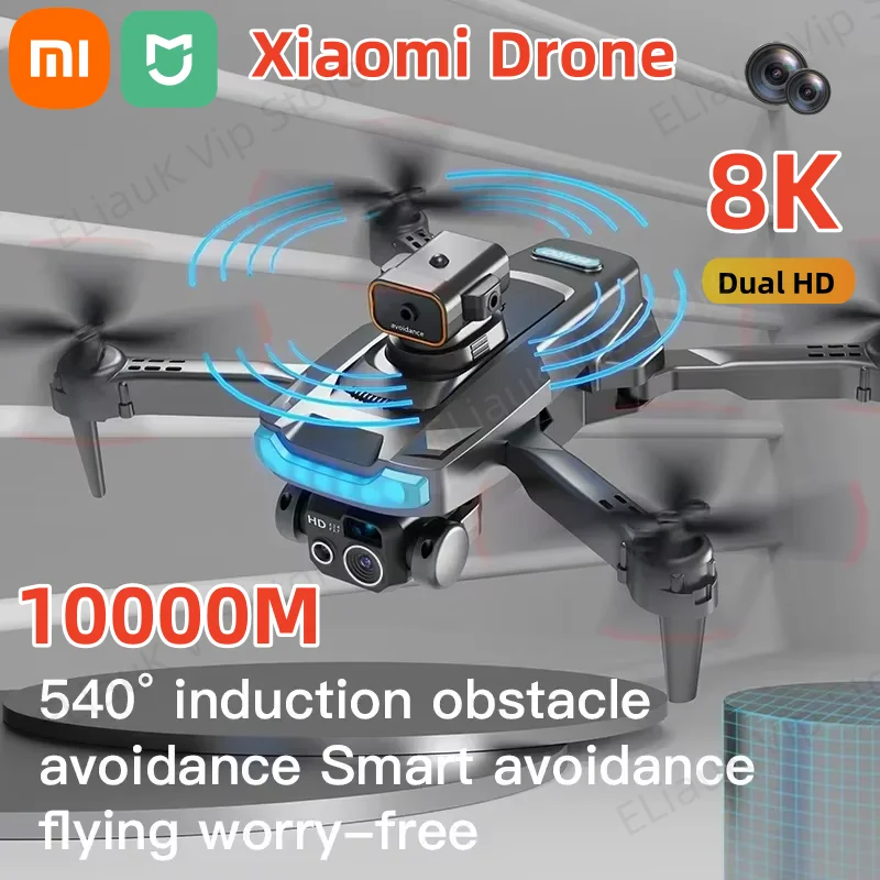 Xiaomi P15 GPS الطائرة بدون طيار 8k كاميرا مزدوجة المهنية 10000m 5G تجنب العوائق تحديد المواقع التدفق البصري فرش ترقية لعبة
