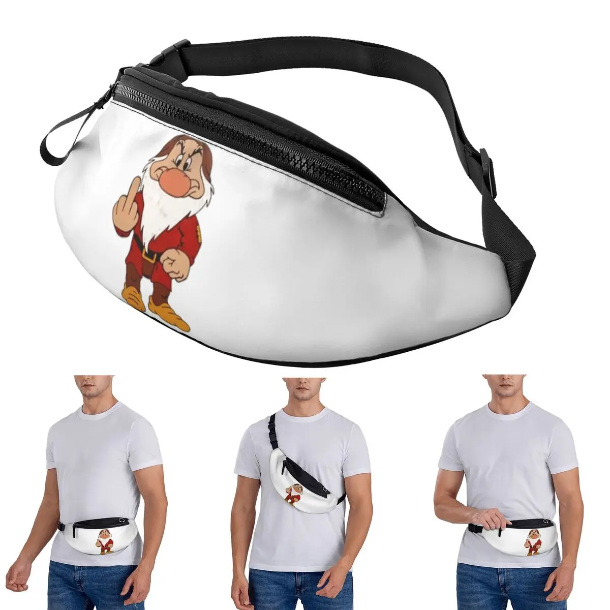 

Crossbody Waist Bag Grumpy Dwarf Men Women Fanny Pack Traveling Running Money Phone Pouch