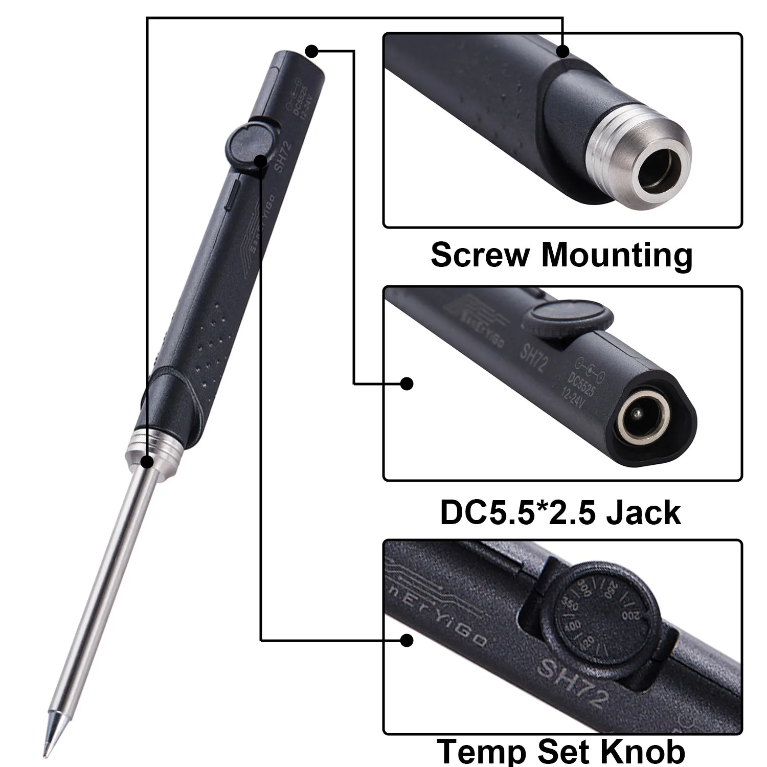 Original SH72 Soldering Iron 65W 12-24V 220-400℃ Adjustable Temperature SH72-BC2 KU D24 K C4 Tip Welding Tool not T12