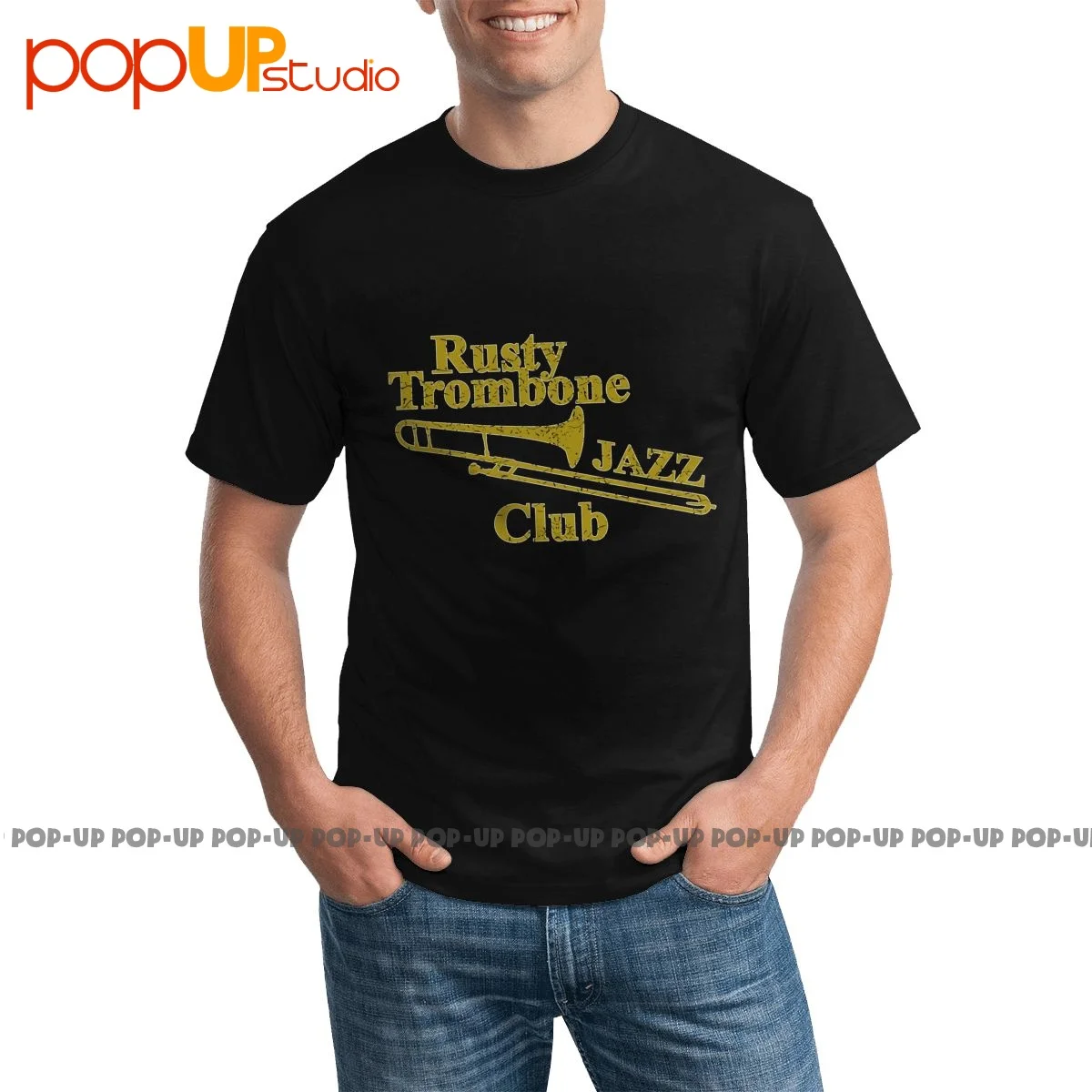 Cool Rusty Trombone Jazz Club Trumpet Music Tuba Horn T-shirt Retro Natural Comfortable Tee Shirt