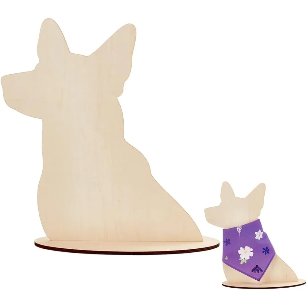 

Подставка для силуэта собаки, деревянные подставки для нагрудников для домашних животных, пустой деревянный держатель для шарфа для собаки, небольшой ремесленный показ, демонстрационная фотография