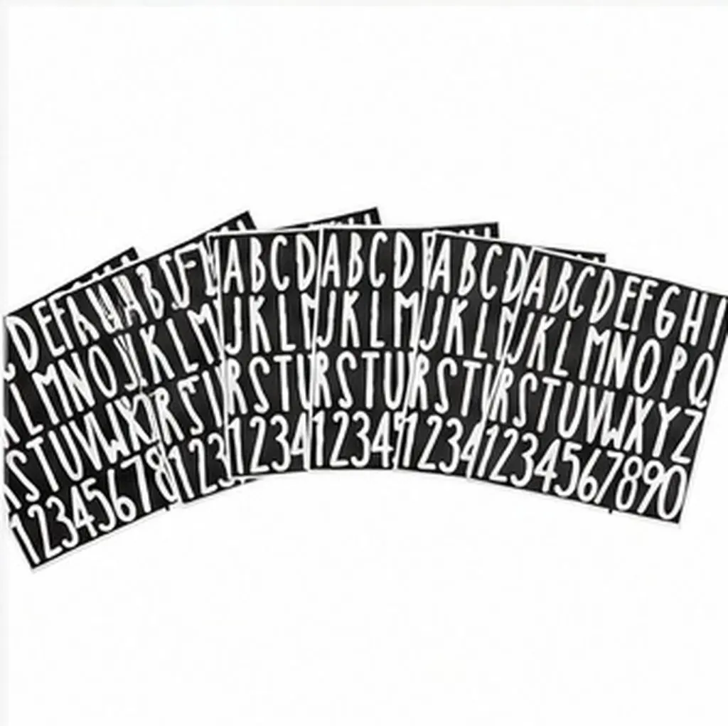 Self-Adhesive Mailbox Letter Stickers – 6 Sheets PVC Removable Alphabet Decals for Outdoor Door & Craft Decoration