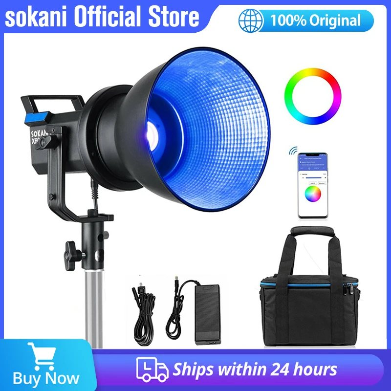 

Sokani X60 RGB LED Video Light APP Remote Control Bowens Mount Outdoor Photography Lighting COB Daylight for Studio Video Record