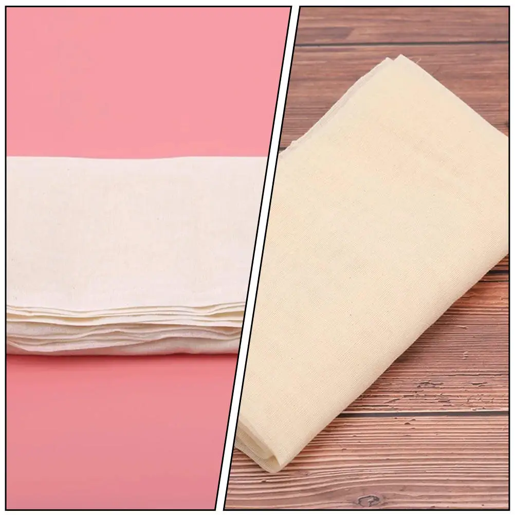 2Pcs Unbleached Reusable Cheese Filter Cloth Heavy-Duty High-Thread-Count Straining Fabric for Tofu Making Yogurt Oil Filtering