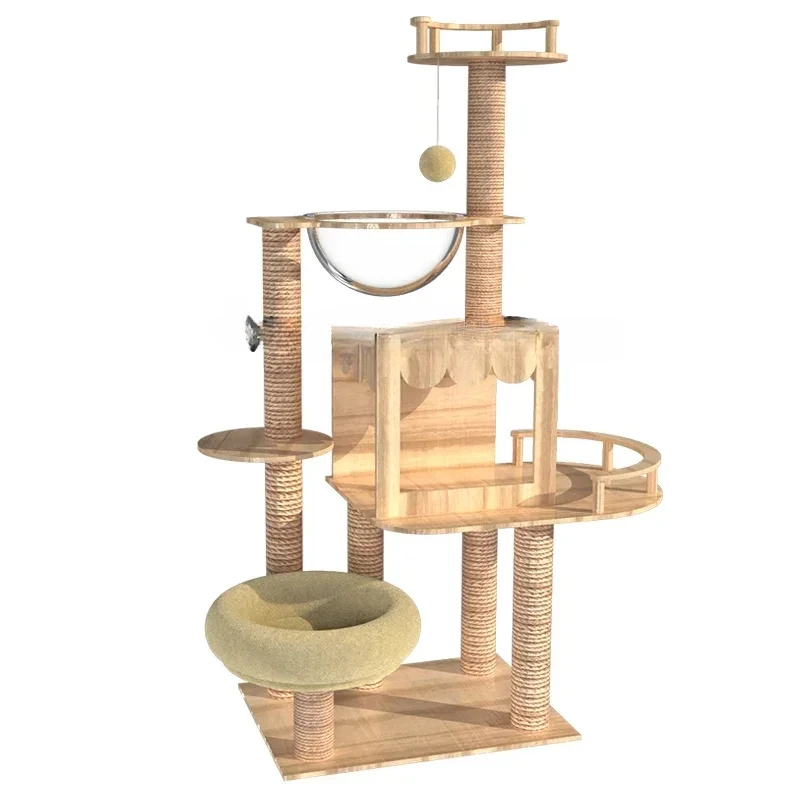 Post Scratcher Cat Toy Tree Sisal Shelf Sofa Interactive Tower Cat Villa Climbing Set Luxury Rascador Gato Pet Products