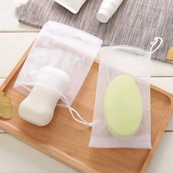 1pcs Foaming Net Soap Bag Foam Mesh Soaped Bath Soap Net Drawstring Bag Bathroom Soap Foaming Net Bubble Mesh Bag Cleaning Tools