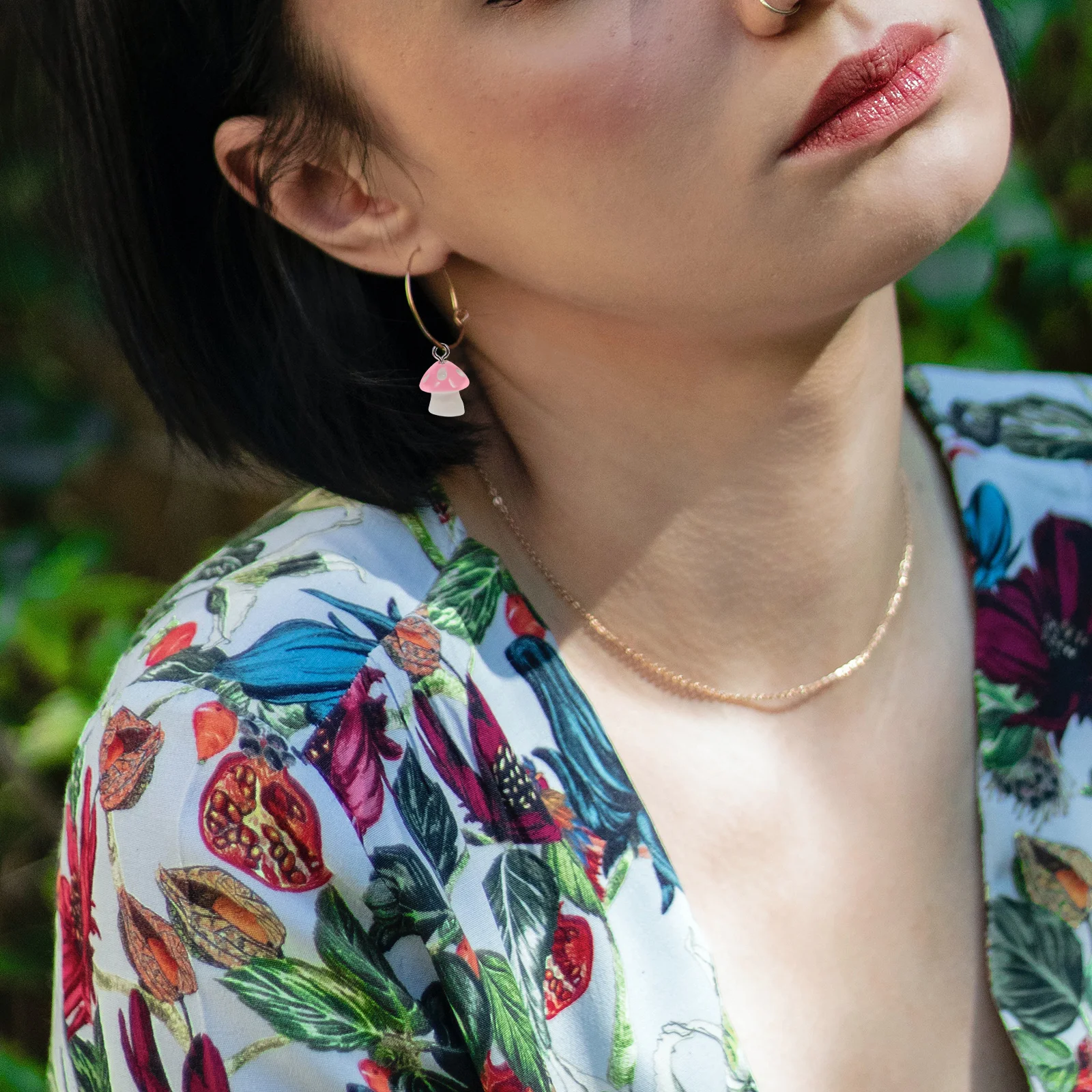 

C y Color Mushroom Pendants Resin Jewelry Charms Mini Bracelet Earring Necklace Accessories Durable Wide Range Creative Design