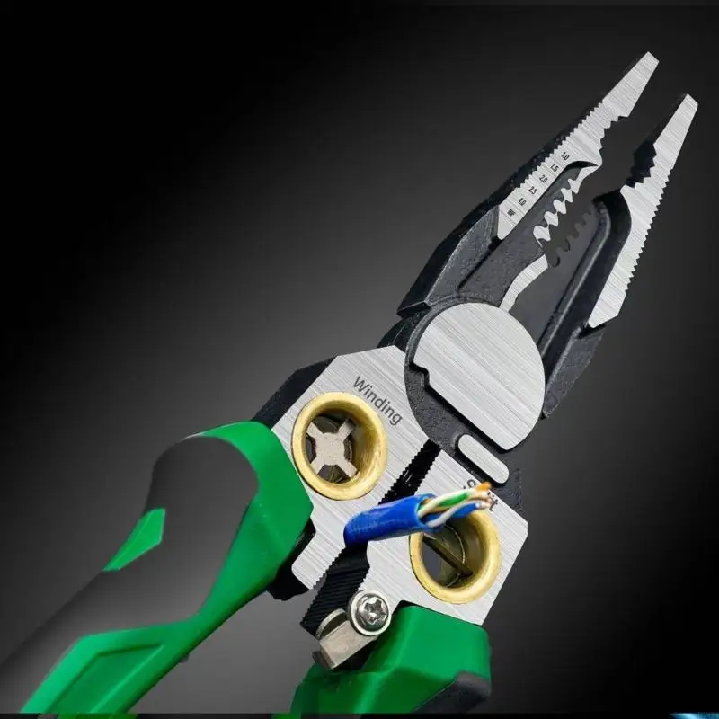 8-in-1 multifunctional electrician wire stripping pliers for cutting and pulling wires measuring wire stripping pliers
