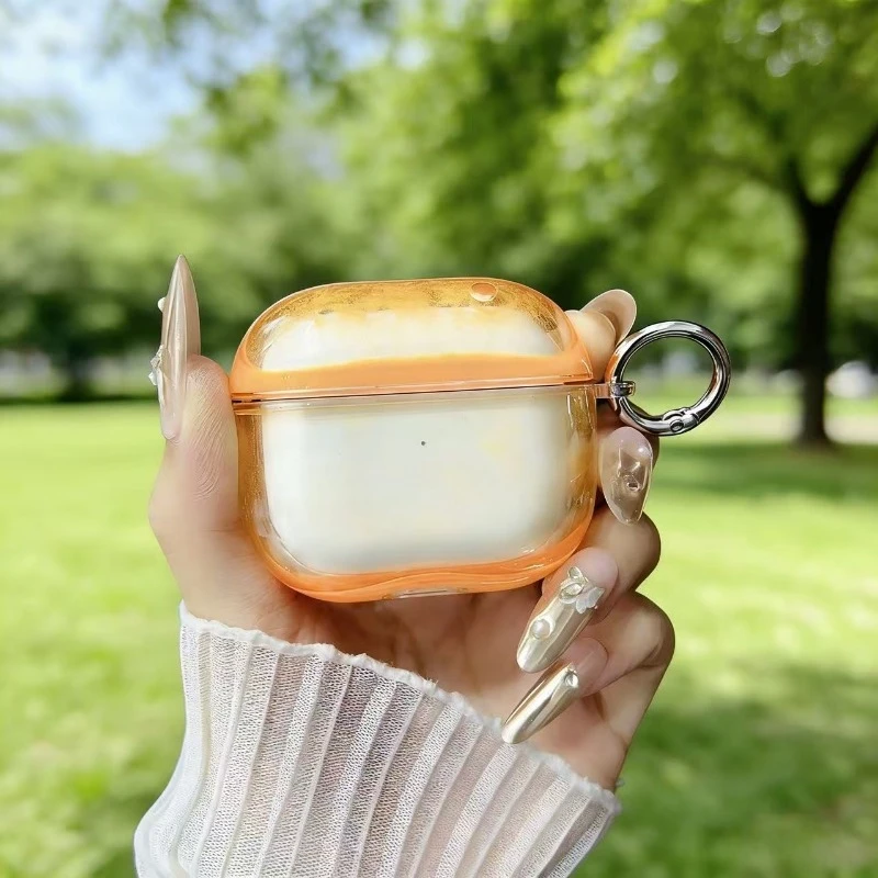 

8-color keychain headphone protective cover, shockproof protective cover, transparent quicksand headphone protective cover