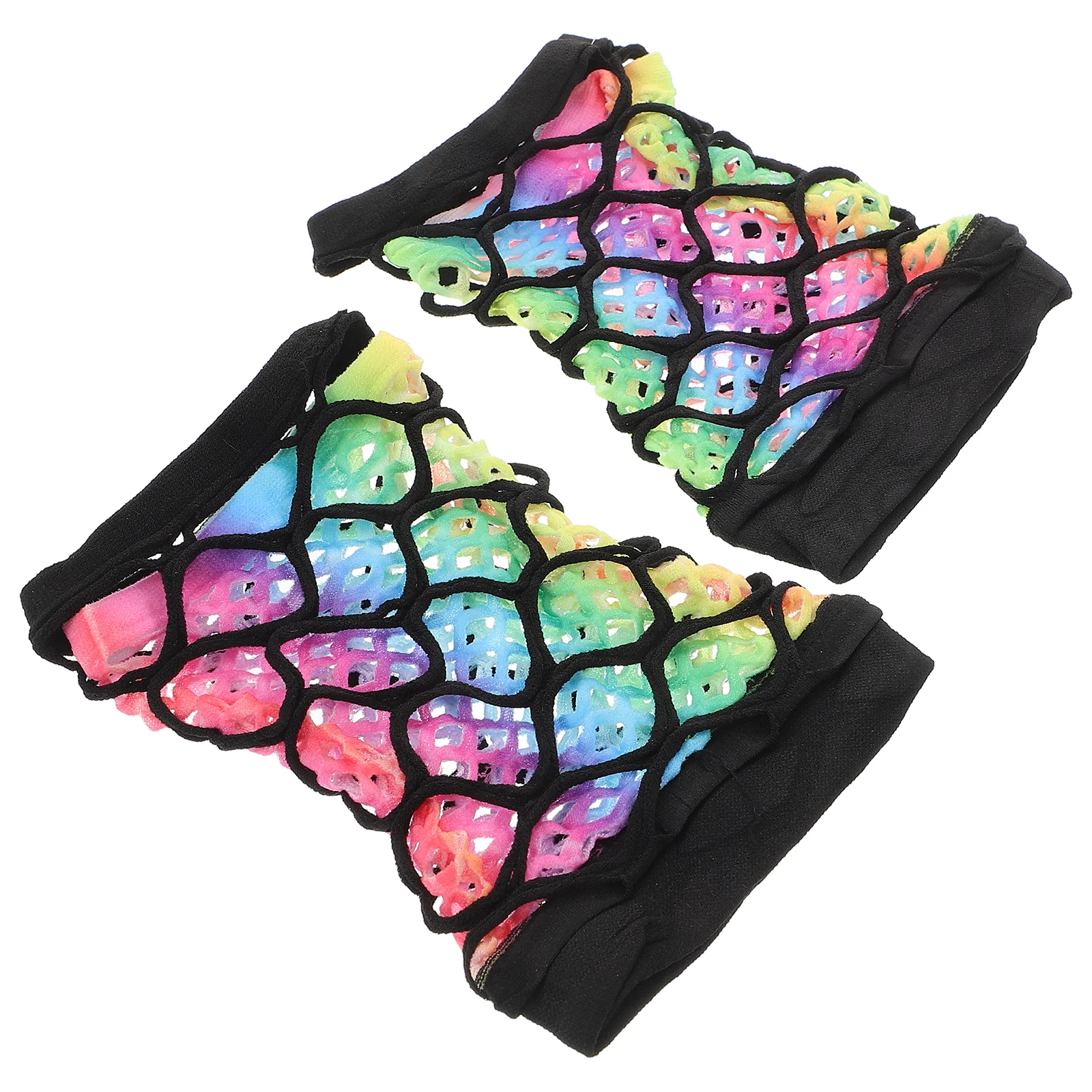 

Colorful Fishnet Gloves Neon Arm Warmers Fingerless Mesh Sleeves Party Accessories Goth Costume Supplies Wedding Punk