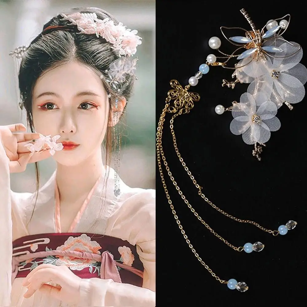 Charming Alloy Chinese Decorative Hair Clip Butterfly Shaped Chinese Style Tassel Headwear Multicolor Women's Hair Accessories