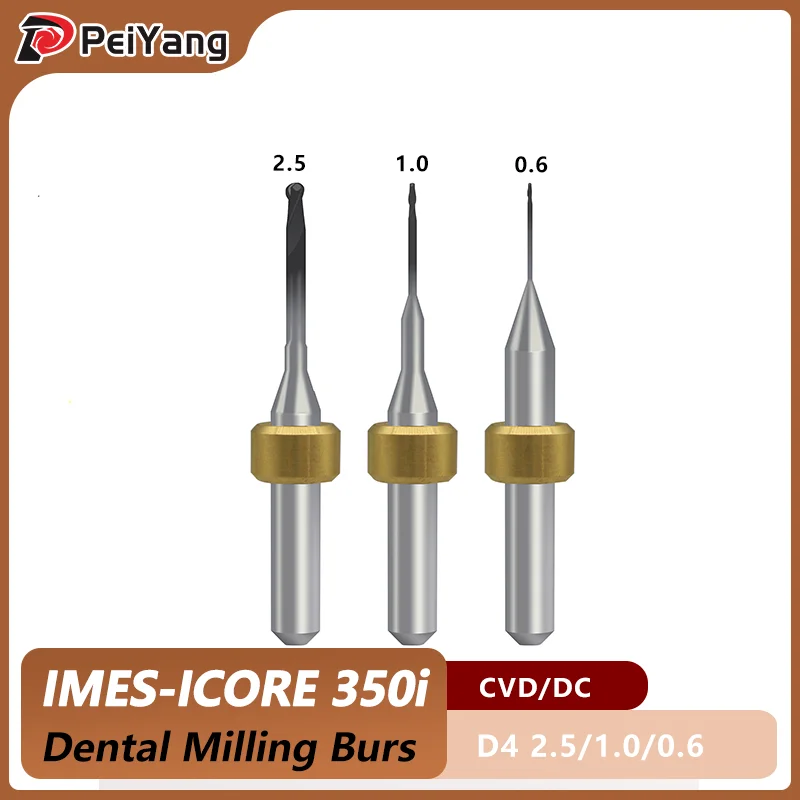 Imes Icore D6 350i Zirconia PMMA Milling Burs for Cad/Caｍ Dental PEEK Zirconia Milling Cutters For Dental Lab dentistry