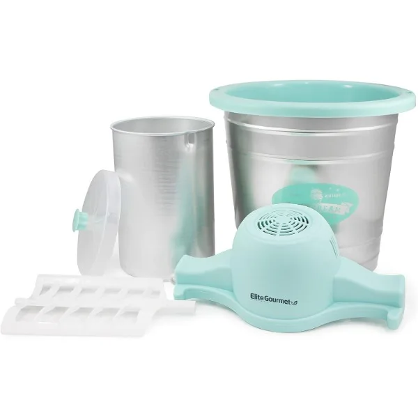 Elite Gourmet EIM-308L 4 Qt. Electric Motorized Maker Ice & Rock Salt, 4Qt. Freezing Canister, Creamy Ice Cream, Gelato