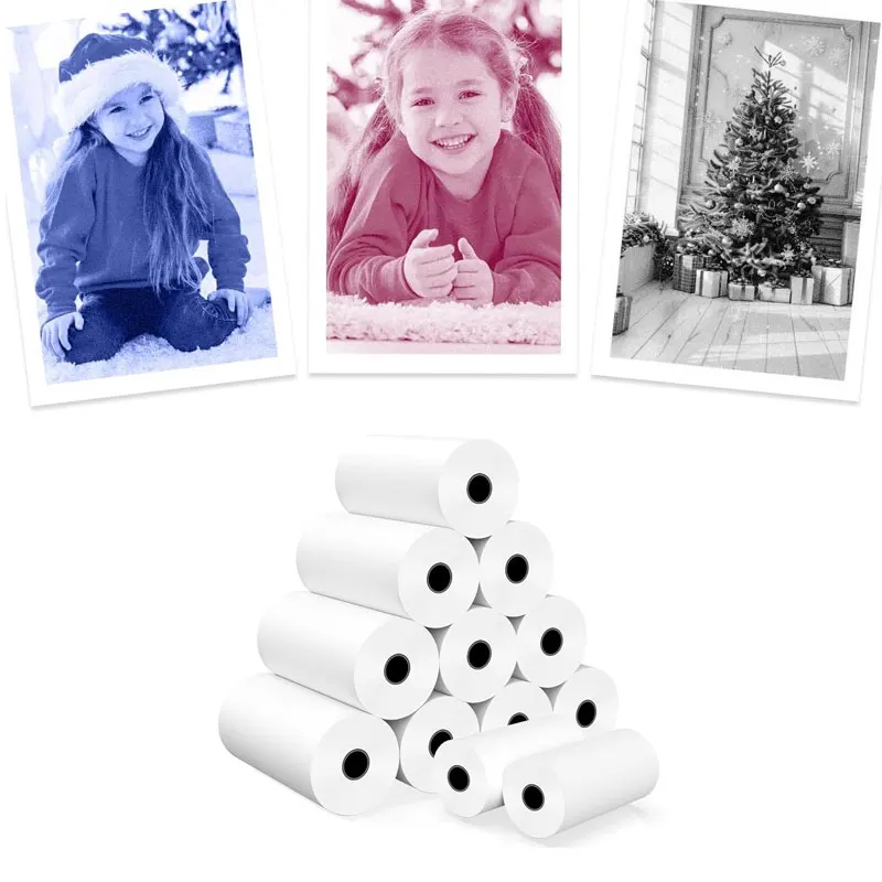 5 rollen 4-kleuren kindercamera papierrol navulling compatibel met de meeste instant printcamera's fotoprinterpapier kinderverjaardagscadeaus