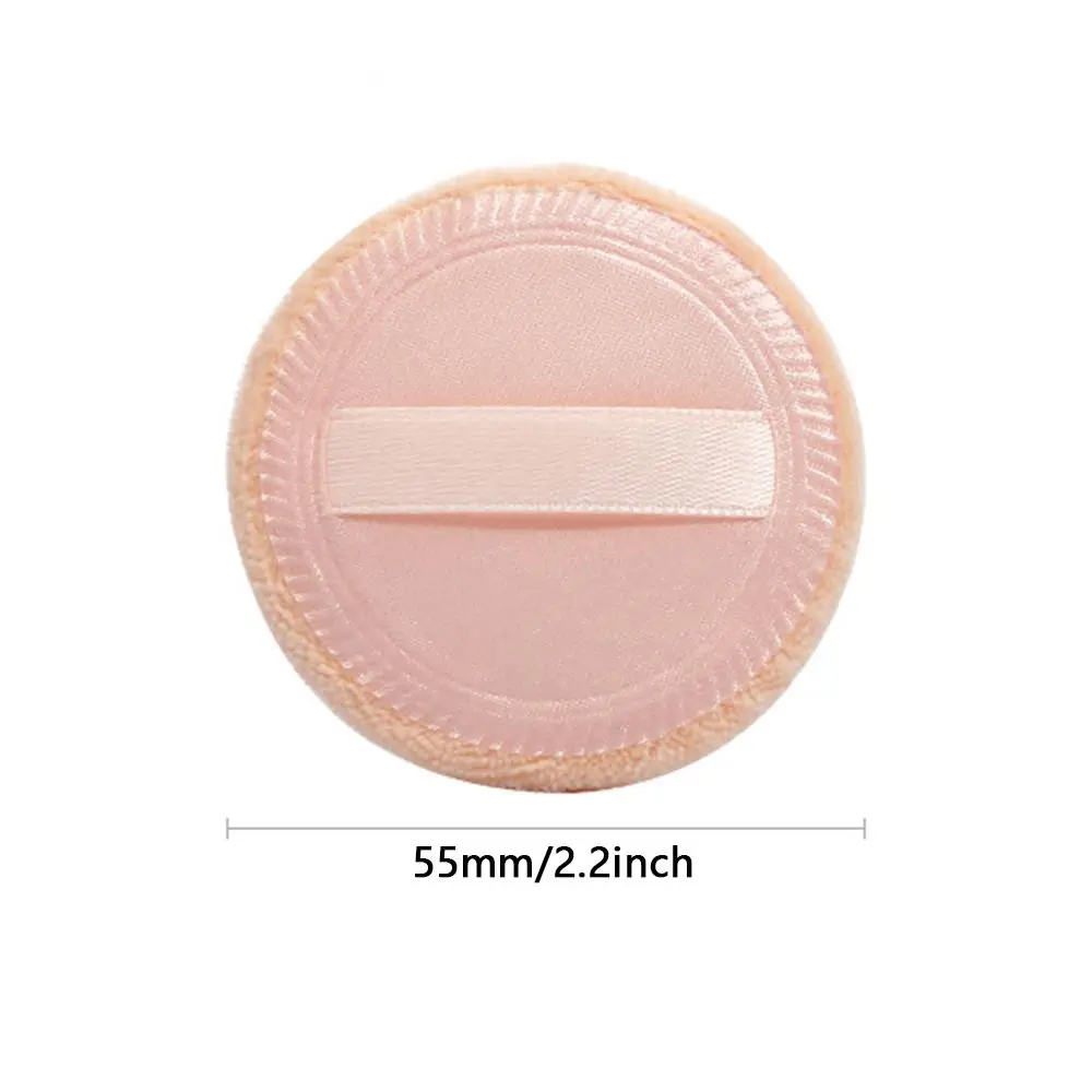 2/6Pcs Round Makeup Powder Puff Satin Soft Velvet Cosmetic Puff Cotton Cloth Pads Small Loose Powder Puff Makeup Tool