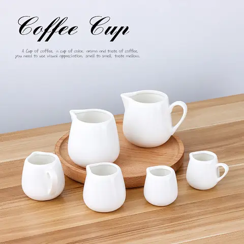 50/100/160/220ml Ceramics Seasoning Jar Creamer Container Cup Tableware White Kitchen Tools Sugar & Creamer &Milk Pots Pitcher
