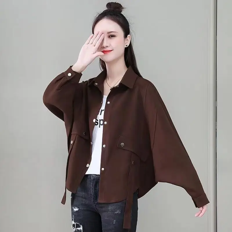 봄과 가을 신상 디자인 니치 셔츠 여성용 긴팔 셔츠 패셔너블한 나이 감소 효과 루즈 슬림핏 탑 얇은 재킷