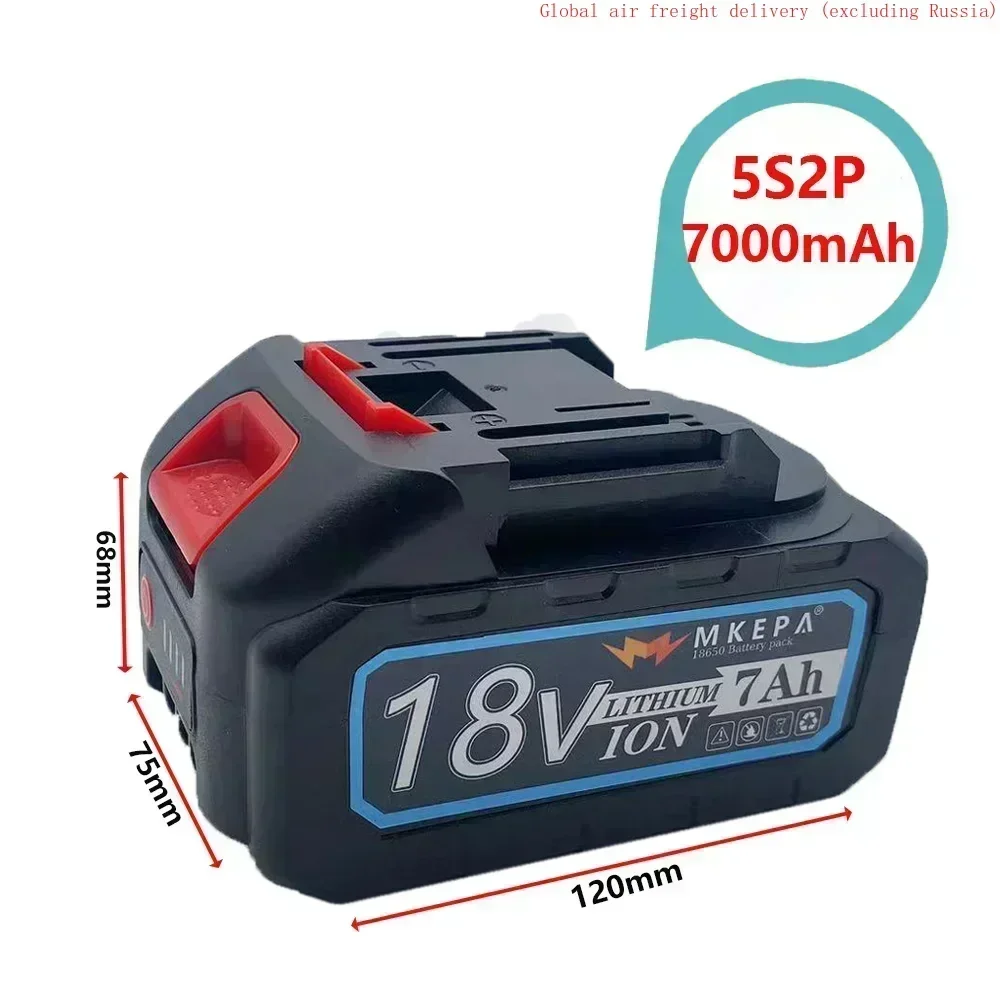 MKEPA 18V 5S2P/5S3P 7.0Ah/10.5Ah high-power durable lithium battery and charger, suitable for Makita 18V/21V series power tools