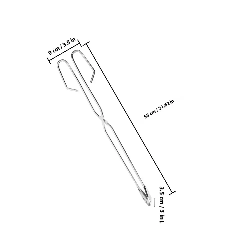 Stainless Steel Chrome Trash Pickup Clip Ergonomic Handle Garbage Scissor Tongs Reacher Grabber Tool Lightweight Portable