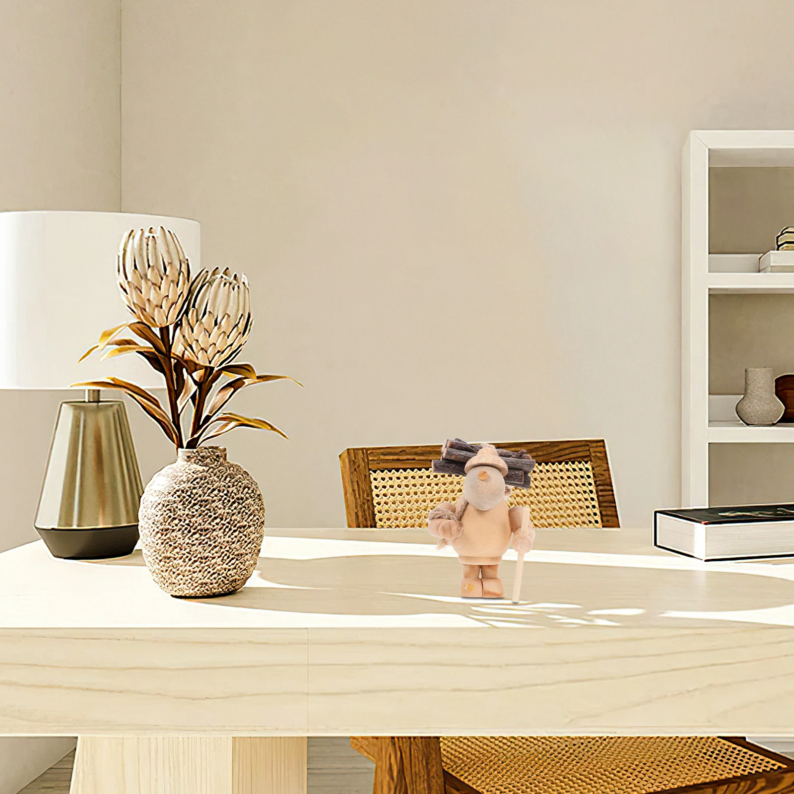 

Mini Decor Wood Material Cartoon Style Decorative Ornament for Home Garden Yard Desktop Flowerpot