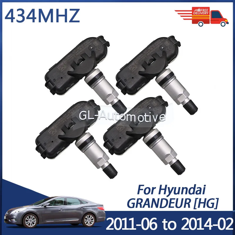 4PCS 52933-3V600 434MHZ TPMS Sensor Reifendruck Überwachung Sensor Für Hyundai Grandeur 2011-06 bis 2014-02 529332 Y450