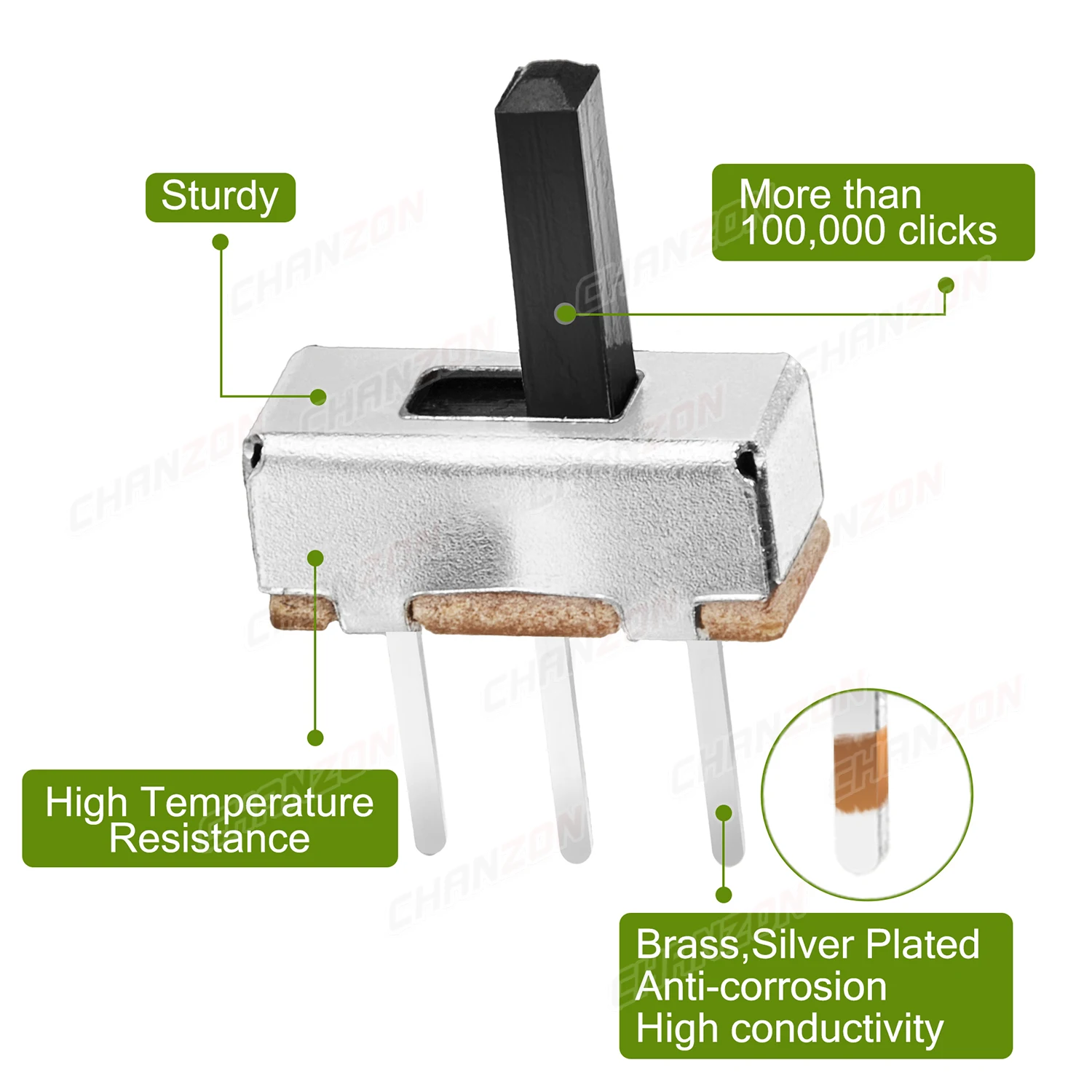 Slide Switch 3mm 4mm 5mm 6mm Micro Spdt 3 Pin 5 Positions Mini ss12f15 / ss12f44 / 1p2t / Small Toggle Pcb Mount Terminal 4 6 mm