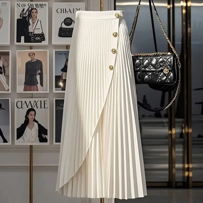 

Женская атласная юбка 202, женские длинные юбки с высокой талией, летняя черная юбка-миди, офисные элегантные женские юбки